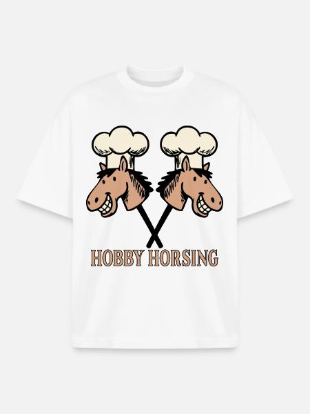 Funny Cooking Hobby Horsing - Boxy Heavyweight Unisex Organic T-Shirt by Stanley/Stella - white