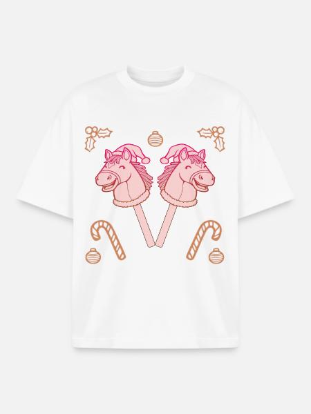 Cavaliers de Noël amateurs - T-shirt unisexe boxy épais biologique Stanley/Stella - blanc