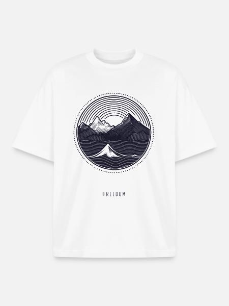 Freiheitsberg Night Circle - Boxy Heavyweight Unisex Organic T-Shirt by Stanley/Stella - white