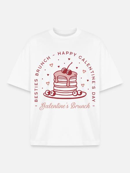 Galentine's Day beste Freunde, Valentins-Brunch-Ästhetik - Boxy Heavyweight Unisex Organic T-Shirt von Stanley/Stella - Weiß