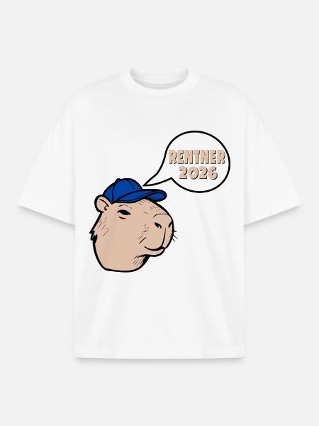 Pensioner Pension 2026 Capybara - Boxy Heavyweight Unisex Organic T-Shirt by Stanley/Stella - white