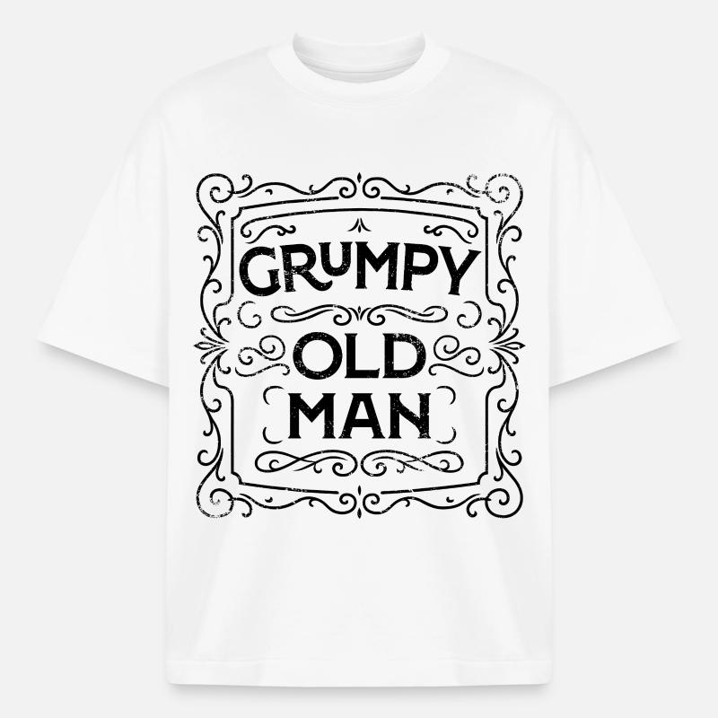 Grumpy Old Man - Boxy Heavyweight Unisex Organic T-Shirt by Stanley/Stella - white