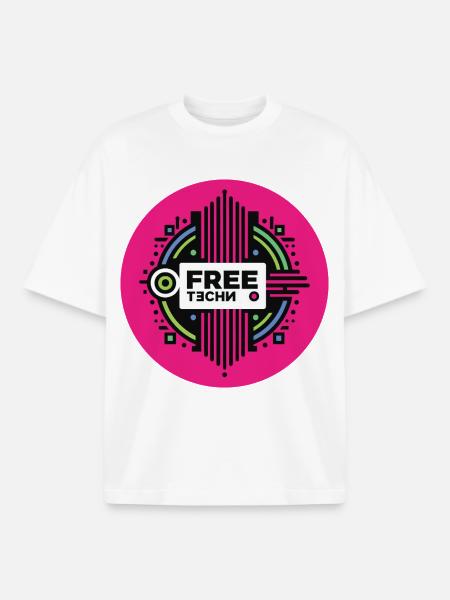 FREE TECHNO #2 - let's talk - Boxy Heavyweight Unisex Organic T-Shirt by Stanley/Stella - white