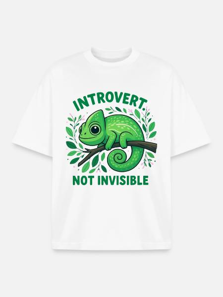 Caméléon introverti - T-shirt unisexe boxy épais biologique Stanley/Stella - blanc