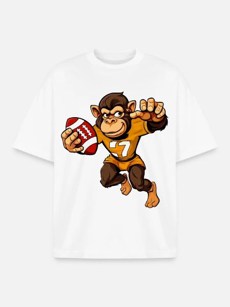Monkeys Rugby - T-shirt unisexe boxy épais biologique Stanley/Stella - blanc