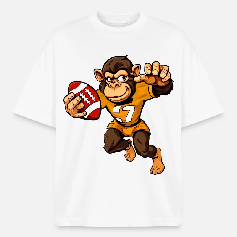 Monkeys Rugby - Heavyweight Boxy Unisex T-Shirt by Stanley/Stella - white