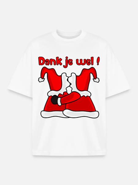 Merci Père Noël - T-shirt unisexe boxy épais biologique Stanley/Stella - blanc