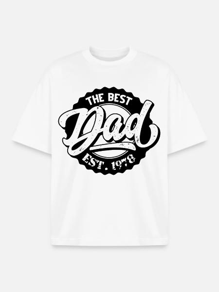 The Best Dad EST 1978 - Boxy Heavyweight Unisex Organic T-Shirt von Stanley/Stella - Weiß