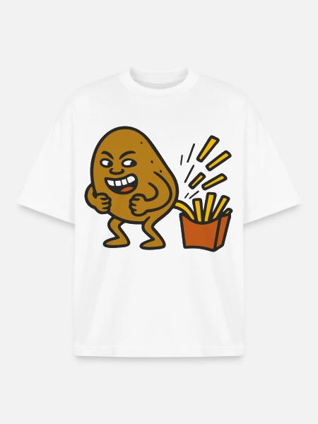 Potato Pooping - Boxy Heavyweight Unisex Organic T-Shirt von Stanley/Stella - Weiß