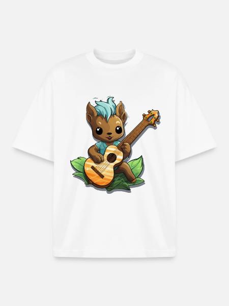 Kleiner Waldmusiker mit Gitarre - Boxy Heavyweight Unisex Organic T-Shirt von Stanley/Stella - Weiß