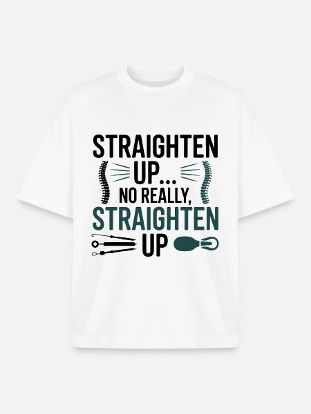 Chiropractor Straighten Up Professional Spine - Boxy Heavyweight Unisex Organic T-Shirt by Stanley/Stella - white