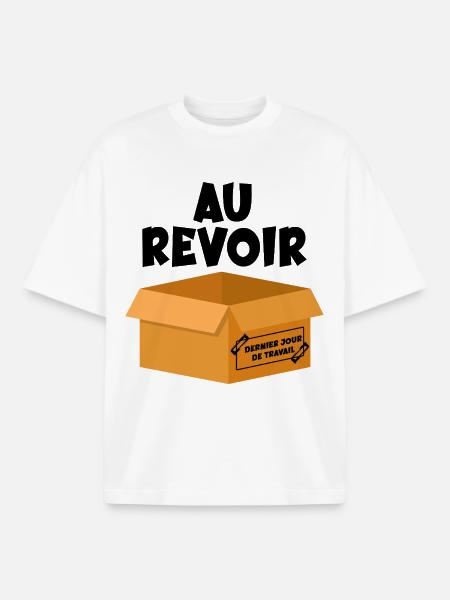 Last Day of Work - Goodbye - Boxy Heavyweight Unisex Organic T-Shirt by Stanley/Stella - white