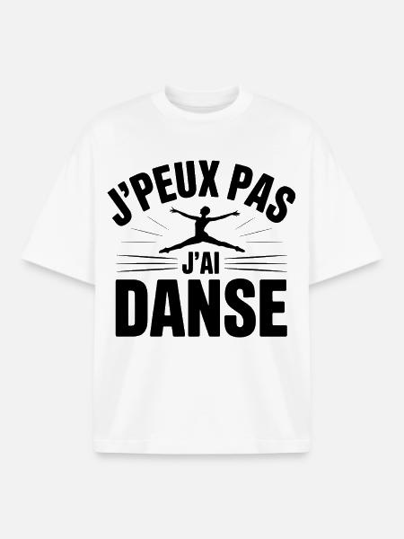 J'Peux Pas J'Ai Danse - T-shirt unisexe boxy épais biologique Stanley/Stella - blanc