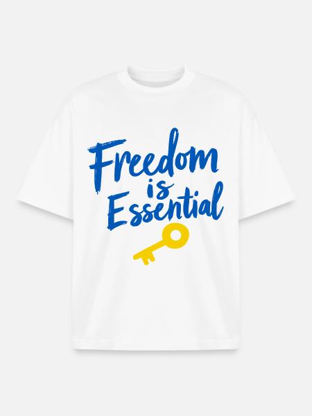 Freedom Is Essential Key to Freedom - Boxy Heavyweight Unisex Organic T-Shirt by Stanley/Stella - white
