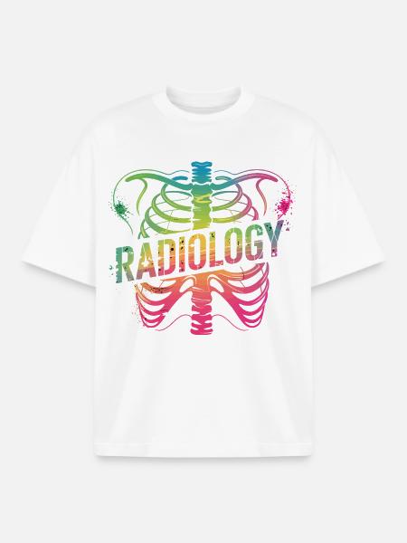 Rainbow Radiology Ribs - Boxy Heavyweight Unisex Organic T-Shirt by Stanley/Stella - white