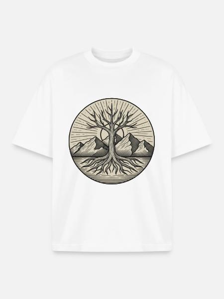 Baum des Lebens - Boxy Heavyweight Unisex Organic T-Shirt von Stanley/Stella - Weiß