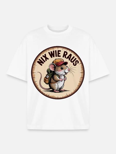 Let's get out – Wandermaus - Boxy Heavyweight Unisex Organic T-Shirt by Stanley/Stella - white