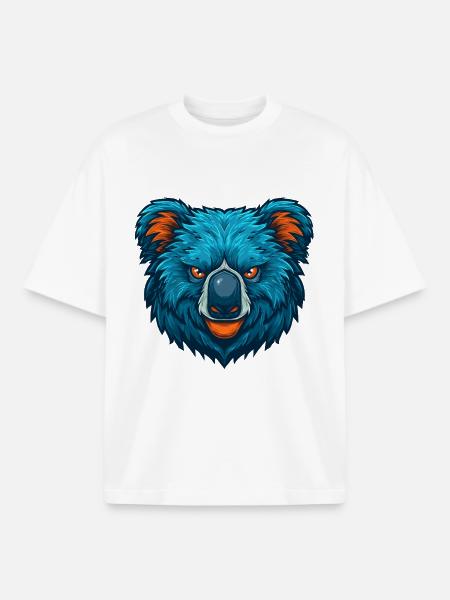 Fierce Koala Esports Maskottchen-Logo - Boxy Heavyweight Unisex Organic T-Shirt von Stanley/Stella - Weiß