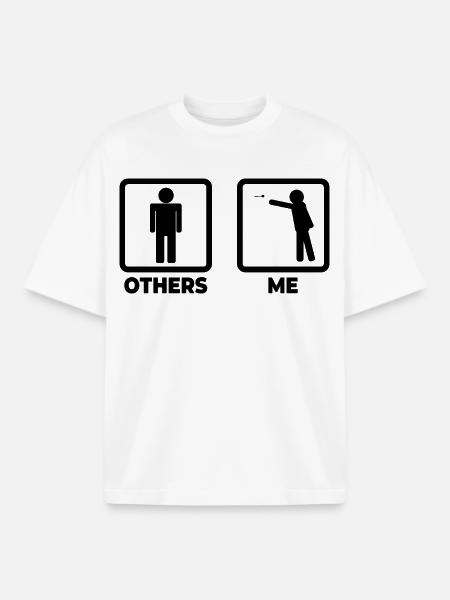 Me as a darts player - Boxy Heavyweight Unisex Organic T-Shirt by Stanley/Stella - white