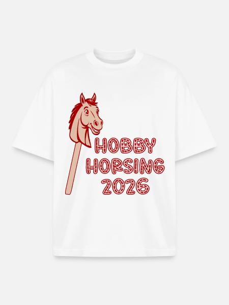 Hobby Horsing 2026 Horses - Boxy Heavyweight Unisex Organic T-Shirt by Stanley/Stella - white