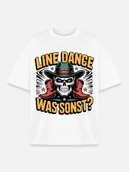 Line Dance Skeleton Western Shirt - Boxy Heavyweight Unisex Organic T-Shirt by Stanley/Stella - white