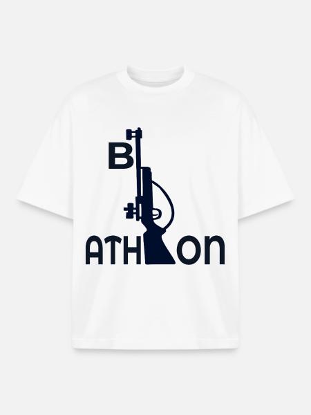 Biathlon Winter Sport - Boxy Heavyweight Unisex Organic T-Shirt by Stanley/Stella - white