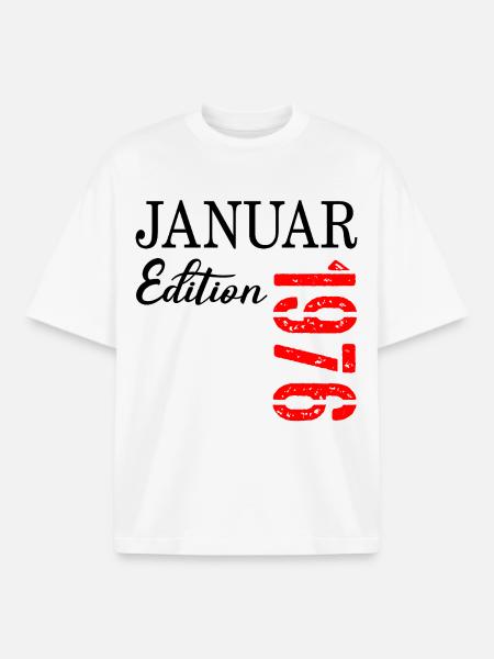 51st birthday January 1976 - Boxy Heavyweight Unisex Organic T-Shirt by Stanley/Stella - white