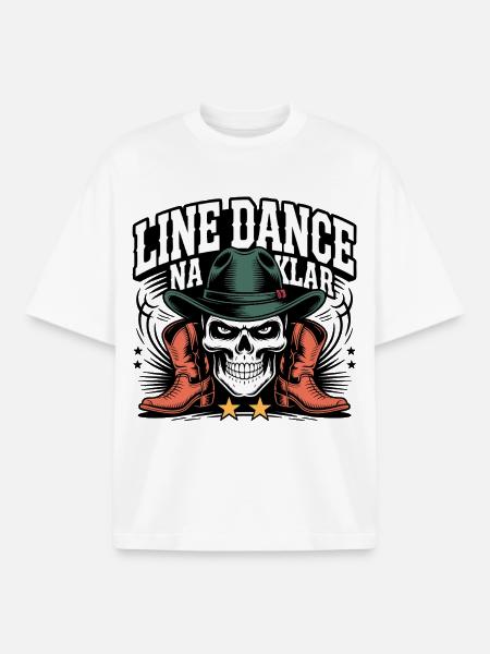 Skeleton Cowboy Line Dance - Boxy Heavyweight Unisex Organic T-Shirt by Stanley/Stella - white