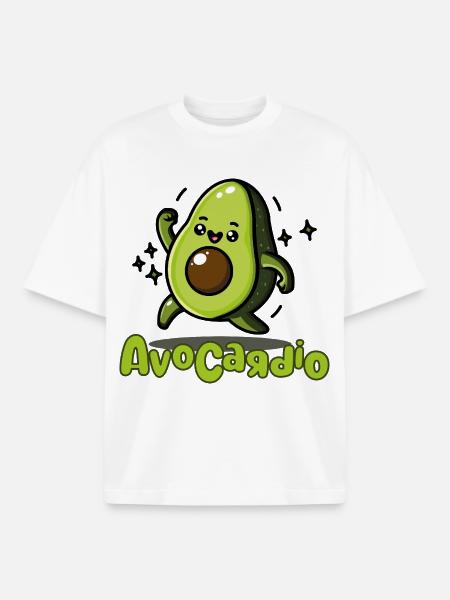 AvoCadío Avocado Cartoon - Boxy Heavyweight Unisex Organic T-Shirt by Stanley/Stella - white