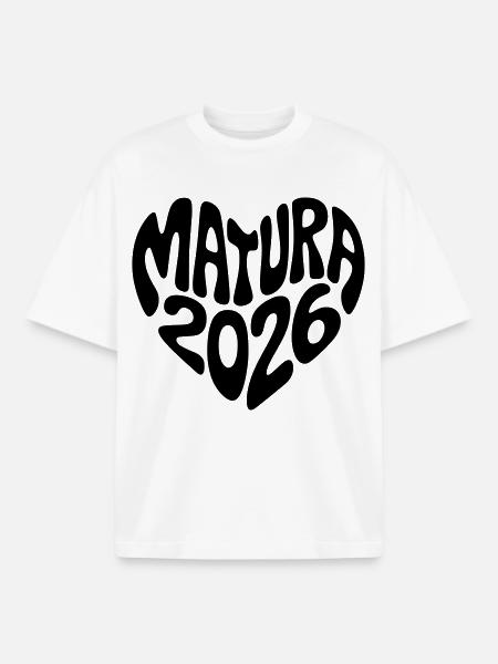 Matura 2026 Herz Form - Boxy Heavyweight Unisex Organic T-Shirt von Stanley/Stella - Weiß