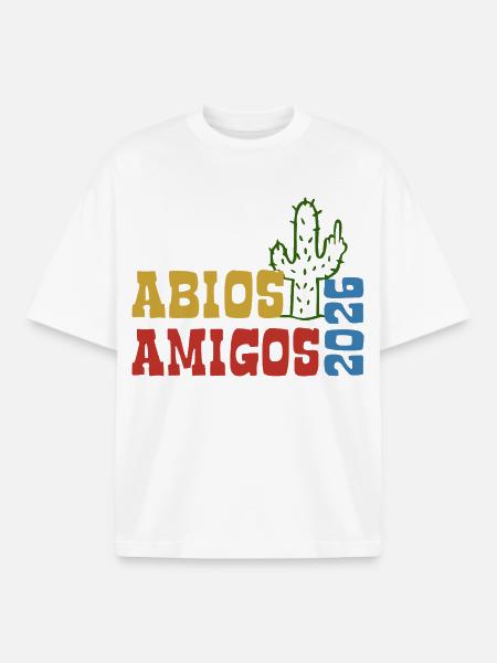 Abios Amigos 2026 - Abitur - Cactus Gift - Boxy Heavyweight Unisex Organic T-Shirt by Stanley/Stella - white