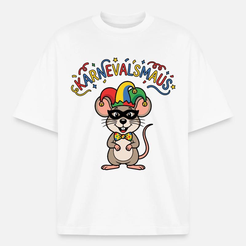 Karnevalsmaus Karneval Köln Kölner Karnevals Maus - Boxy Heavyweight Unisex Organic T-Shirt von Stanley/Stella - Weiß