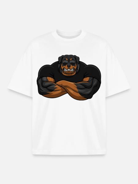 Rottweiler Security – The toughest bouncer - Boxy Heavyweight Unisex Organic T-Shirt by Stanley/Stella - white