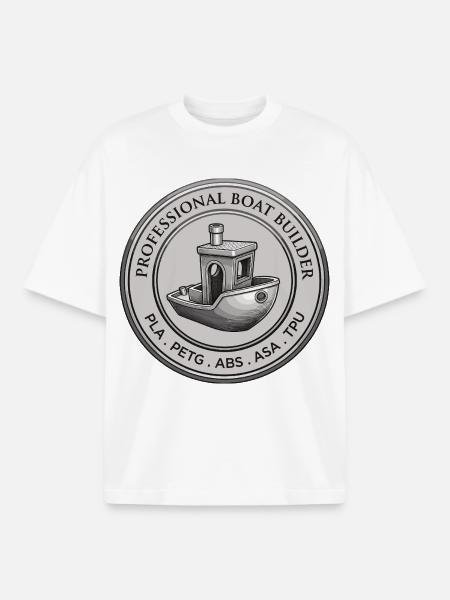 Professional Boat Builder – 3D Printing Emblem - Boxy Heavyweight Unisex Organic T-Shirt by Stanley/Stella - white