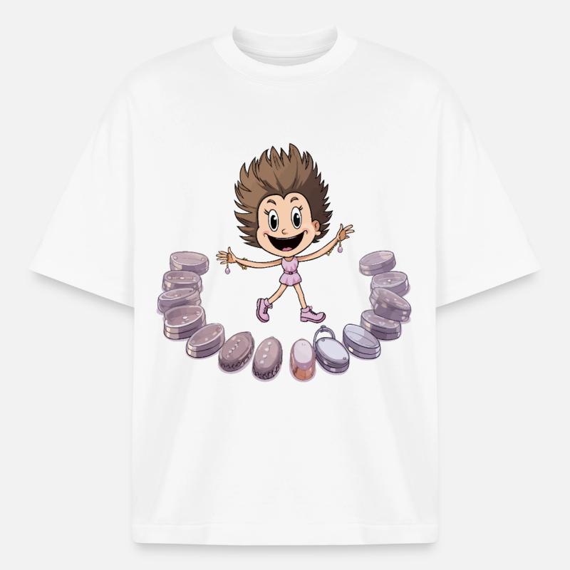 Danseuse Macaron - T-shirt unisexe épais coupe boxy Stanley/Stella - blanc