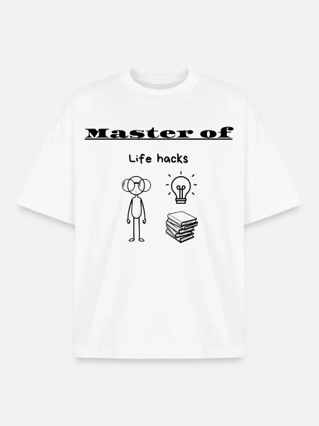Master of Life hacks - Boxy Heavyweight Unisex Organic T-Shirt by Stanley/Stella - white