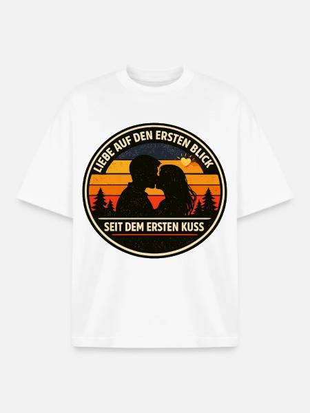 Expression du coup de foudre - T-shirt unisexe boxy épais biologique Stanley/Stella - blanc