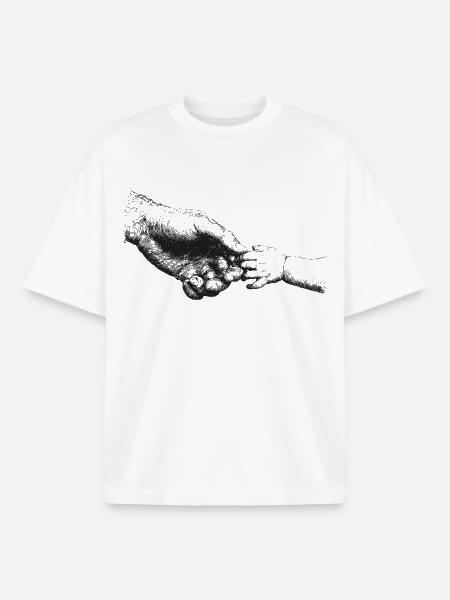 Vater und Kind - Boxy Heavyweight Unisex Organic T-Shirt von Stanley/Stella - Weiß