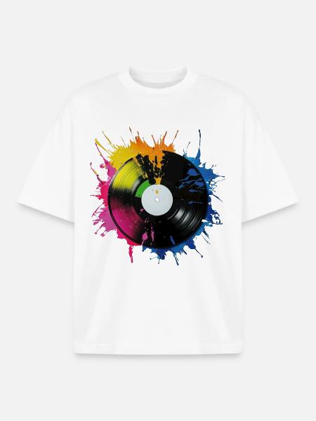 Record - Boxy Heavyweight Unisex Organic T-Shirt by Stanley/Stella - white
