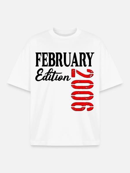 21st birthday - February 2006 - Boxy Heavyweight Unisex Organic T-Shirt by Stanley/Stella - white