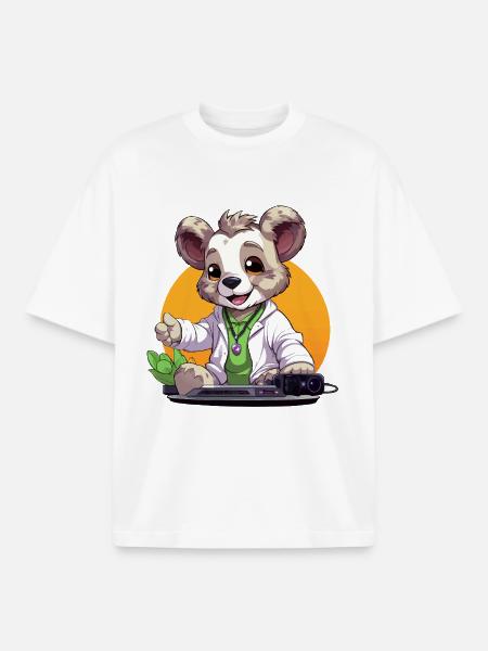 Tech-Koala Creator in retro look - Boxy Heavyweight Unisex Organic T-Shirt by Stanley/Stella - white