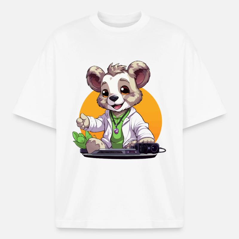 Tech-Koala Creator au look rétro - T-shirt unisexe épais coupe boxy Stanley/Stella - blanc