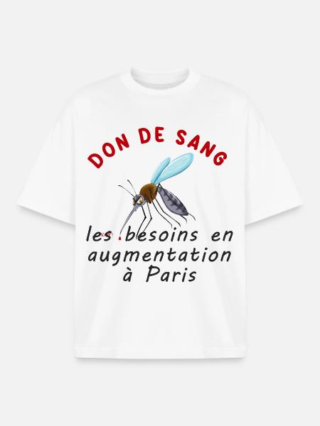 Don_de_sang_les_besoins_en_augmentation_a_Paris - T-shirt unisexe boxy épais biologique Stanley/Stella - blanc