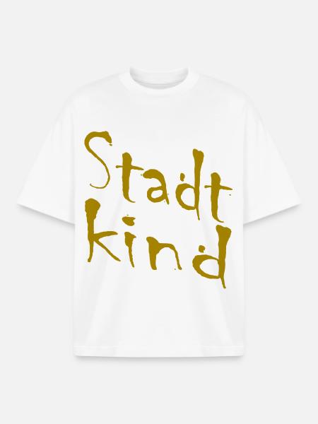Stadtkind Handlettering Gold - Boxy Heavyweight Unisex Organic T-Shirt von Stanley/Stella - Weiß