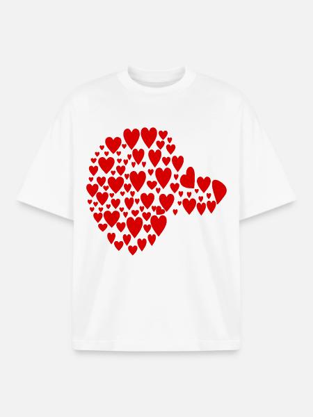 Dachshund Dogs - Head Heart - Boxy Heavyweight Unisex Organic T-Shirt by Stanley/Stella - white
