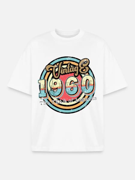 Millésime 1960 - T-shirt unisexe boxy épais biologique Stanley/Stella - blanc