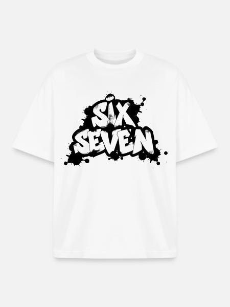 Six Seven Graffiti - T-shirt unisexe boxy épais biologique Stanley/Stella - blanc
