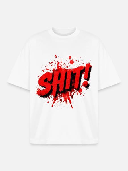 Shit Graffiti Splash - Boxy Heavyweight Unisex Organic T-Shirt by Stanley/Stella - white