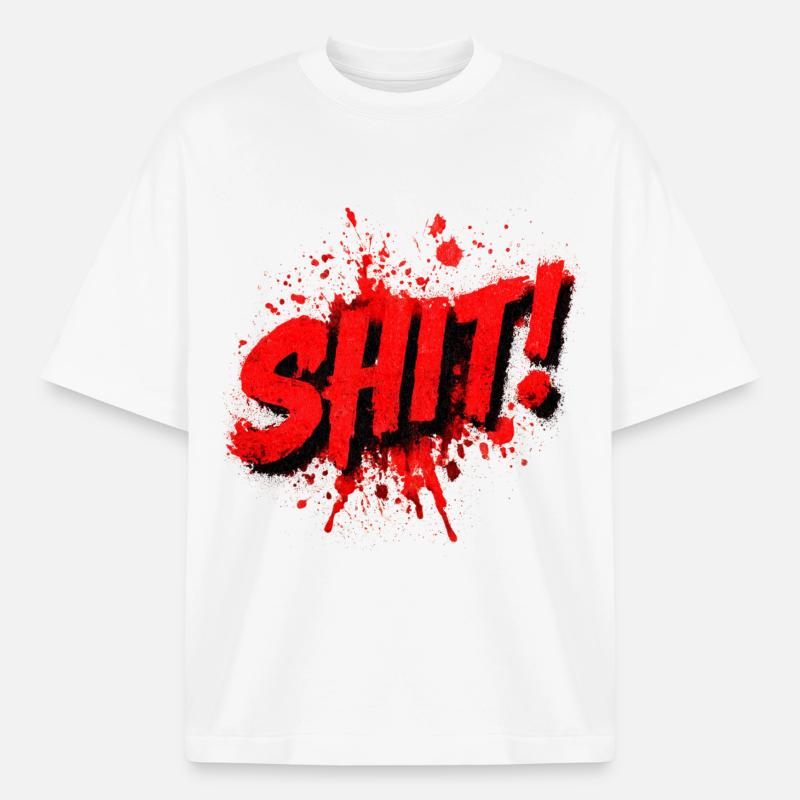 Shit Graffiti Splash - Heavyweight Boxy Unisex T-Shirt by Stanley/Stella - white