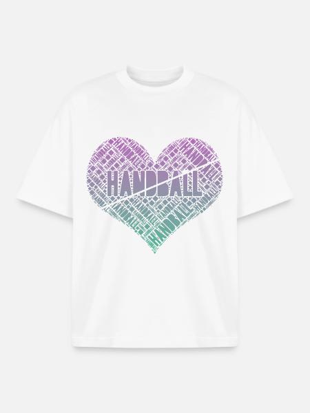 Coeur de Handball - T-shirt unisexe boxy épais biologique Stanley/Stella - blanc